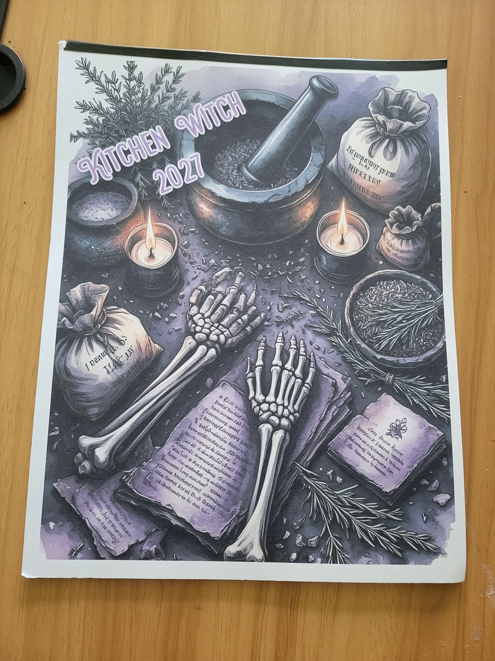 🍁NEW🍁Kitchen Witch 2027 Illustrated Witchcraft Print - Purple